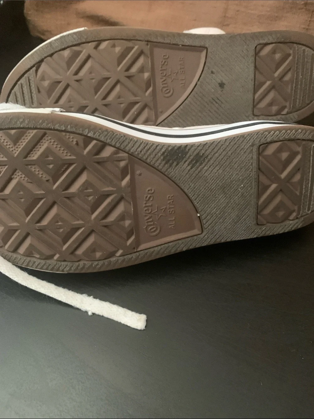 USED Converse High Top Sneakers - Pale Pink and White